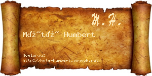 Máté Humbert névjegykártya